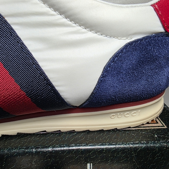 Gucci Signature Stripe Ace Suede/Nylon Sneakers- Authentic- Womens(EU 37.5 US 7) - Picture 6 of 16